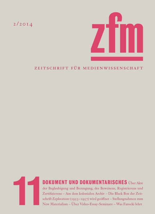 Cover ZfM 11, Thema Dokument und Dokumentarisches