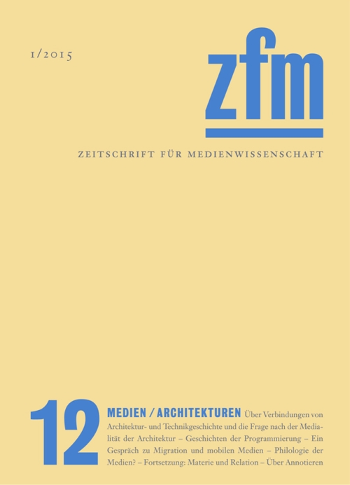 Cover ZfM 12, Thema Medien / Architekturen